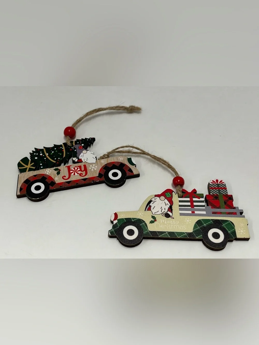 Gnomes in trucks Christmas ornaments (2)